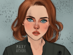 maxyartwork:film study! movie: the avengers character: black widow drawing process time: 1h43m app: procreate 