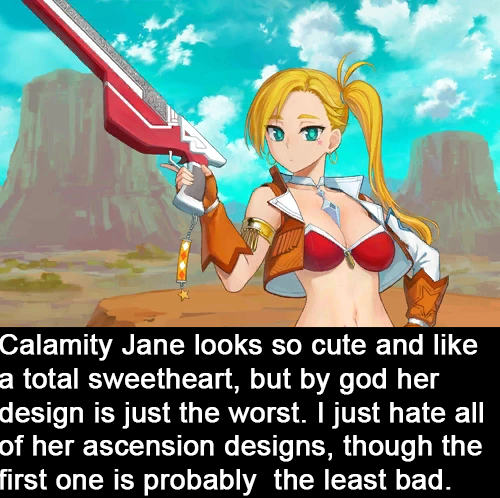 Featured image of post Danbooru Calamity Jane Prior to her implementation in 2019 her character design was leaked in a 2015