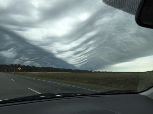 i-dontknow-ok:  medic981:  vintage-and-whatnot:  Okay so science side of tumblr help me out, because I thought the rapture was happening this morning  Those are Kelvin-Helmholtz billow clouds.  Its the air equivalent to sea waves rolling to the shore.