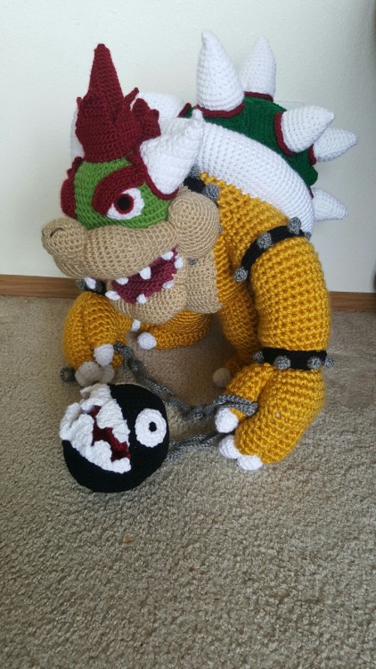 cuddlefishcuriosities:  Another bowser complete! Scrafty for reference to just how huge he is.