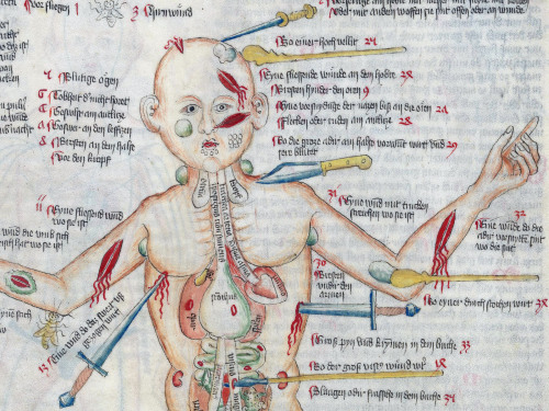 Wound Manmedical miscellany (&lsquo;Wellcome Apocalypse&rsquo;), Germany 1420London, Wellcome Librar