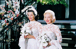 beatrixkiddos:  Gentlemen Prefer Blondes was Jane Russell’s only film with Marilyn Monroe. They got along well. Russell called Monroe “Blondie” and was often the only person on the set who could coax Monroe out of her trailer to begin the day’s