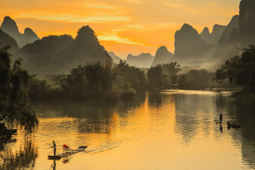 Porn photo vurtual:Sunset of Li river !! (by Smoothy)