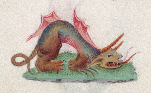Funky beasts from a Book of Hours attributed to an artist of the Ghent-Bruges school. They are often