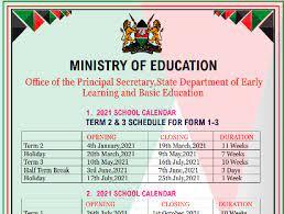 School Calendar For Basic Education Learning Institutions - 2021- 2023