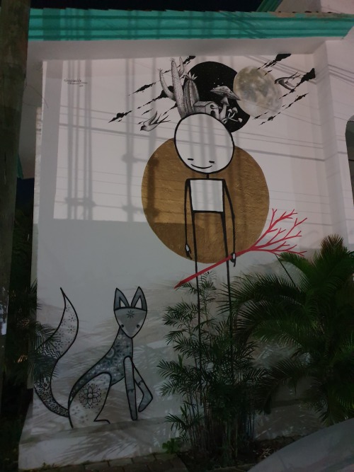 Spotted! A nocturnal shot of Sleepwalck’s work in Cancun, Quintana Roo.