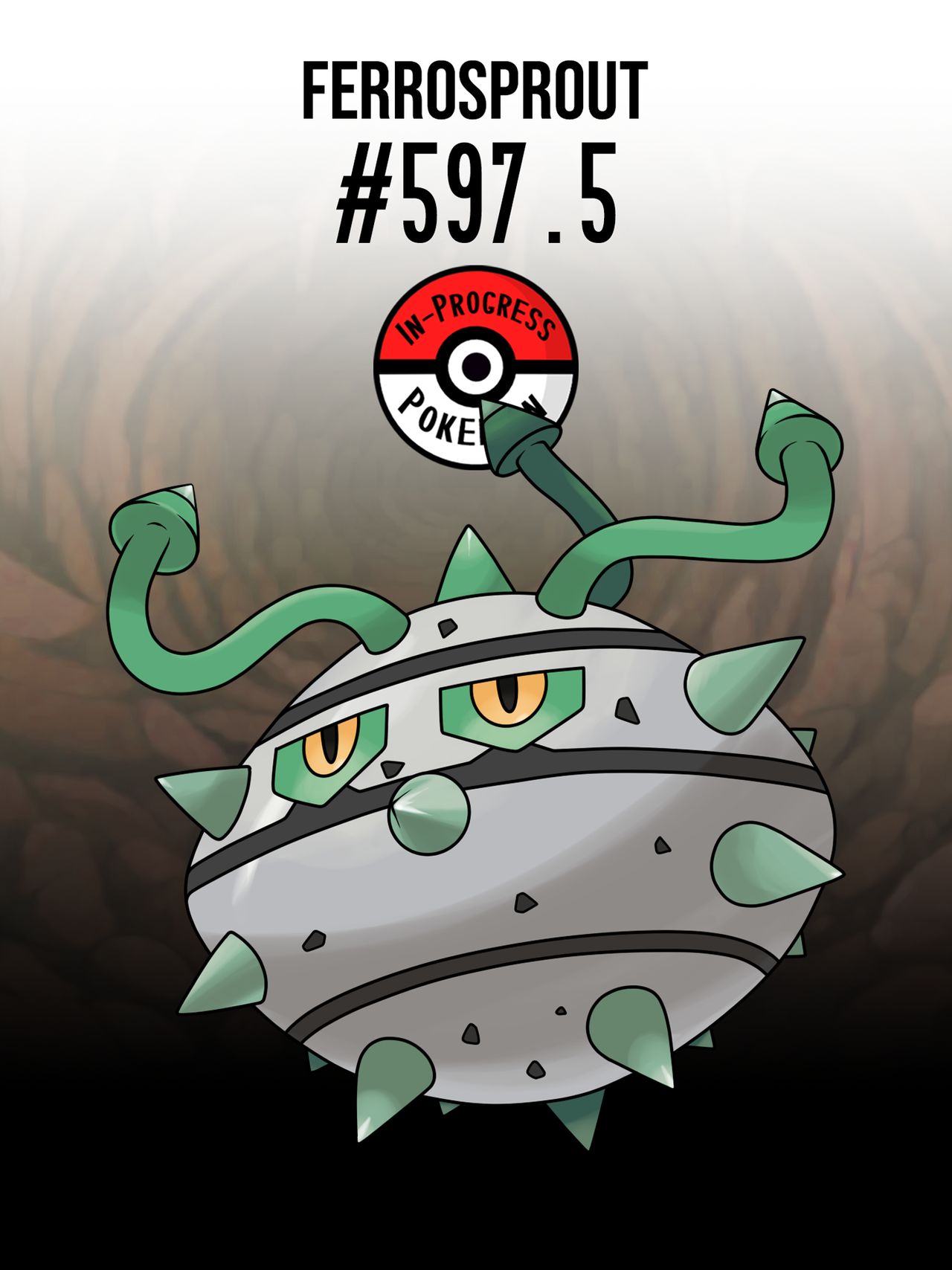 In-Progress Pokemon Evolutions — #597.5 - Ferroseed live in caves, where  they stick...