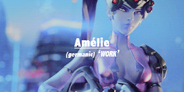 inspredwood:  ginkgosan:  waldafrey:  overwatch ladies + given name meanings  I just