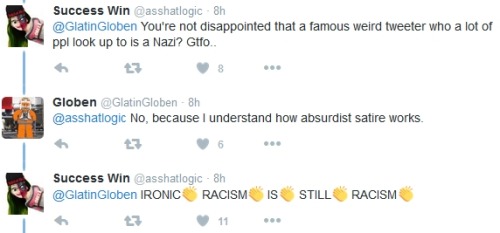 thebuttkingpost:  soggybreadgm:  moontouched-moogle:  I never really paid attention to Dril before this but the Nazi joke discourse has been giving me a giggle.  “A lot of people look up to”  what?  WHAT?  Mel brooks is the biggest nazi of our time