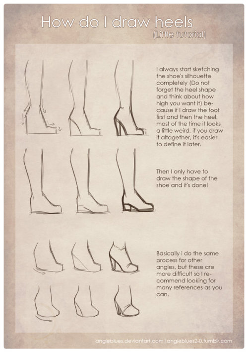 angiebluesart: How do I draw heels by AngieBlues A lot of people ask me for this, so… for all