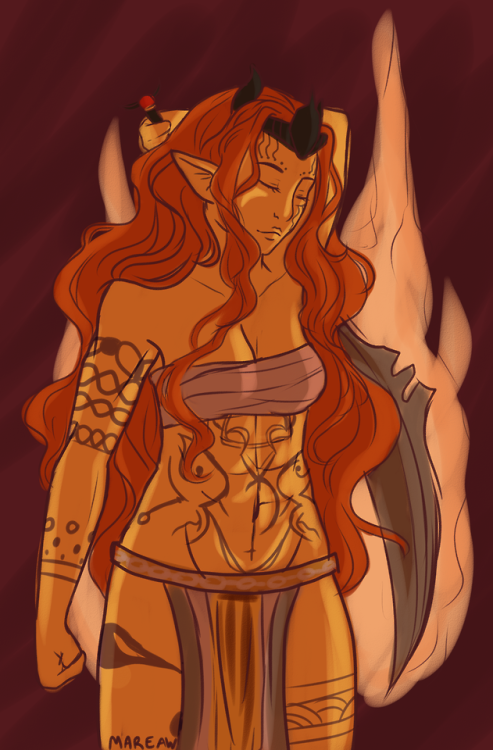 mareawr:A sketch of Almalexia, my goddess, my queen &lt;3 &lt;3“female-presenting nipp