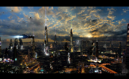thecyberwolf:  Futuristics City - Concept Art  by Scott Richard (Rich35211) Website - CGHUB - Facebook 