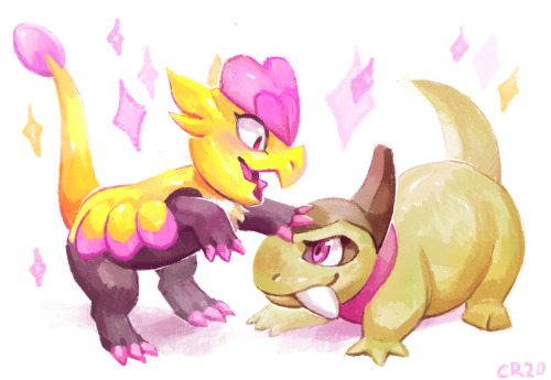 My two shiny dragons.  Just thought they looked cute together, but oops now I ship them!  