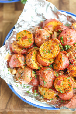 verticalfood:  Potato and Bacon Foil Packets 