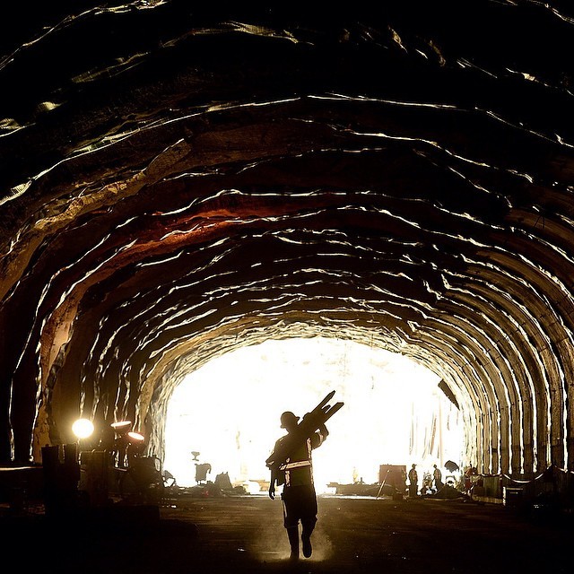 denverpostphoto:
“ A workman walks through the almost completed I-70 westbound tunnel bore in Idaho Springs, CO Sept. 16, 2014. Now that blasting work has been completed to widen out the bore, crews will be moving in the massive tunnel form liner...