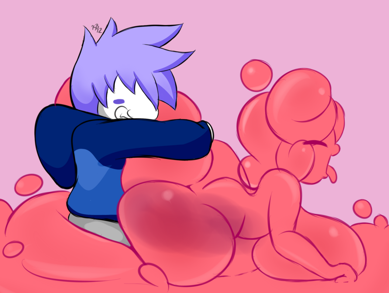 kirbot12:enjoying alone time with @zaldenvire‘s slime gal &lt;3 &lt;3 &lt;