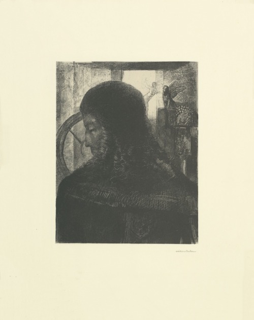 Vieux chevalier.Estampe.Art by Odilon Redon.(1840-1916).Graveur.