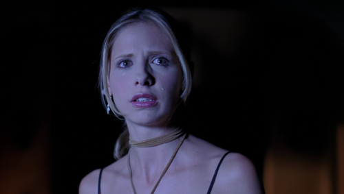 Buffy And Spike. She Is Asleep In His Arms. He Is Awake, Watching Her. He Strokes Her Hair, Infinitely