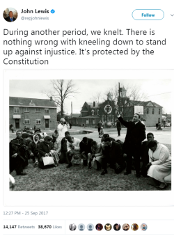 cartnsncreal:   Kneeling is a very respectful, thoughtful and powerful means of “protest.”   the PROBLEM is&hellip; what some ppl fail to acknowledge/recognize/realize/understand is they seem to forget why this whole thing was started in the 1st place