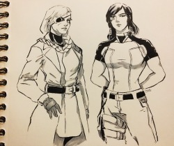 slackergami:My favourite girls, Ana and Fareeha