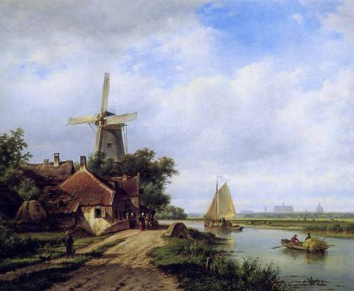 catonhottinroof:  Johan Barthold Jongkind (1819-1891), Windmill near Delft, 1857 Paul Gabriël (1828-1903), A mill on a polder, c.1889 Johan Barthold Jongkind, Mills in Rotterdam, 1857 Paul Gabriël, Windmill on a pond Jacob Isaackszoon van Ruisdael
