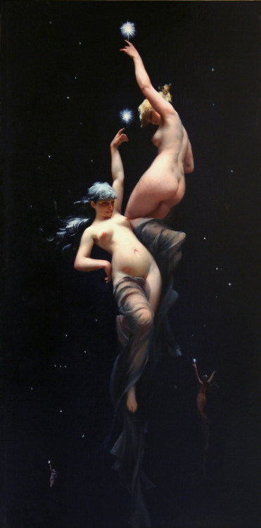 beyond-the-canvas: Luis Ricardo Falero, Moonlit Beauties, c. 1880.