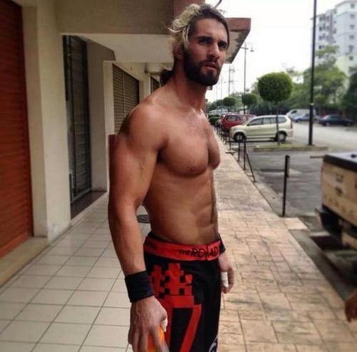 male-celebs-naked:  Dean Ambrose 2See more here
