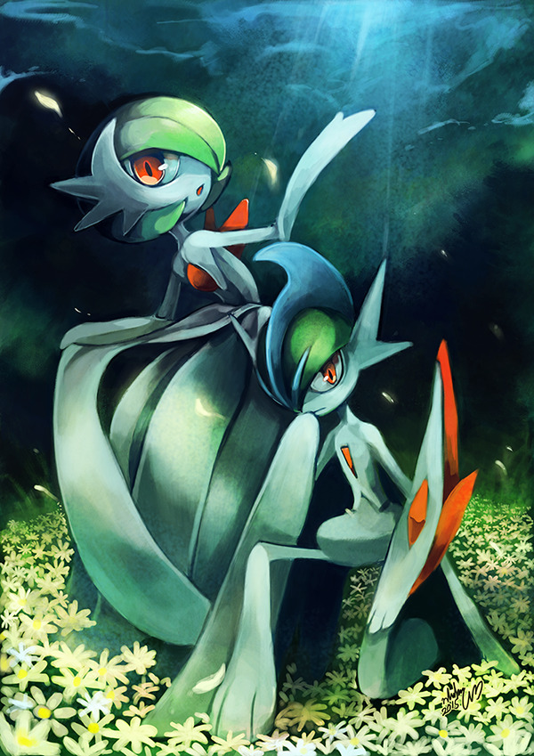 whitmoon:    This is one of my artworks in “Mega Evolution Artbook Project”They’re