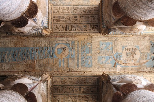 dwellerinthelibrary:Fantastic photos of the “astronomical ceiling” at Dendera, posted on