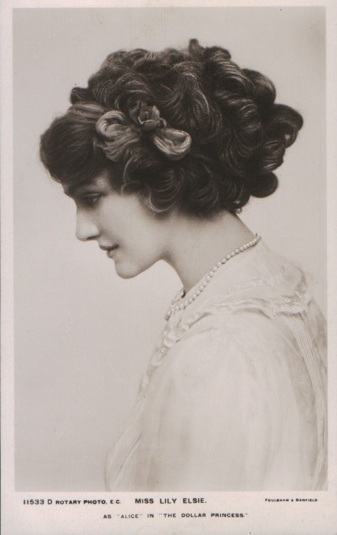 British Actress Lily Elsie 1886-1962 and her wonderful Hairdos