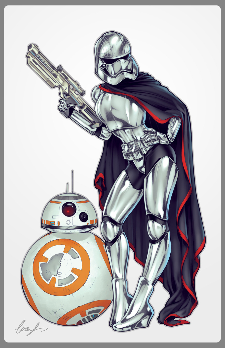Captain Phasma and BB8 by Elias-Chatzoudis 