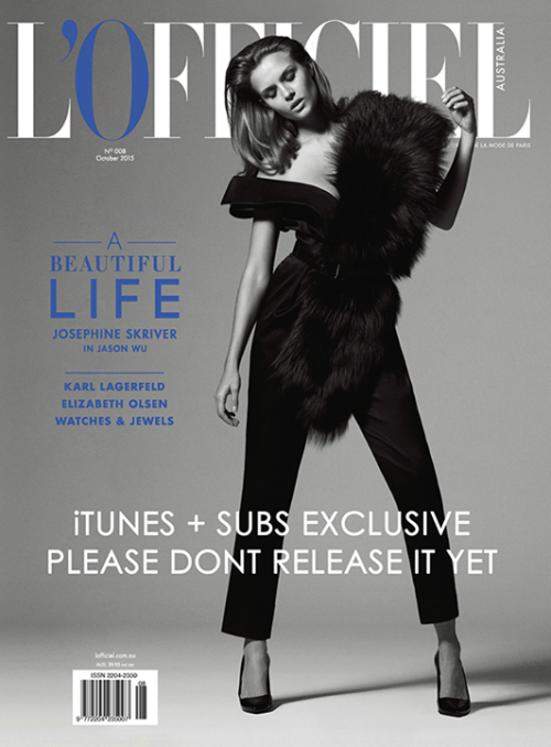 Josephine Skriver on the cover of L’Officiel Australia, October 2015. (2nd Cover)