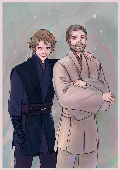 theresa-draws: where there is kenobi, you will always find skywalker not far behind. redraw of 