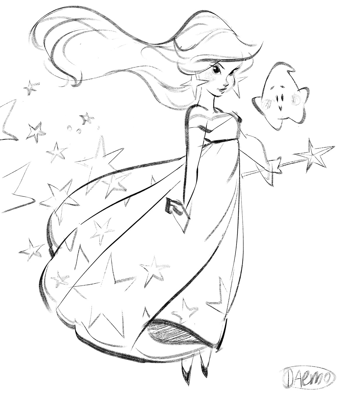 dgeorgecox:  Quick little Rosalina fan art I did!   &lt;3