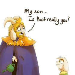 overthestory:  Oh, Asriel… He gets it from his mom. Based on this text post here. 