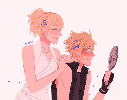ohprcr:  Luna taming Prom’s chocobo butt 🌸🌸🌸      