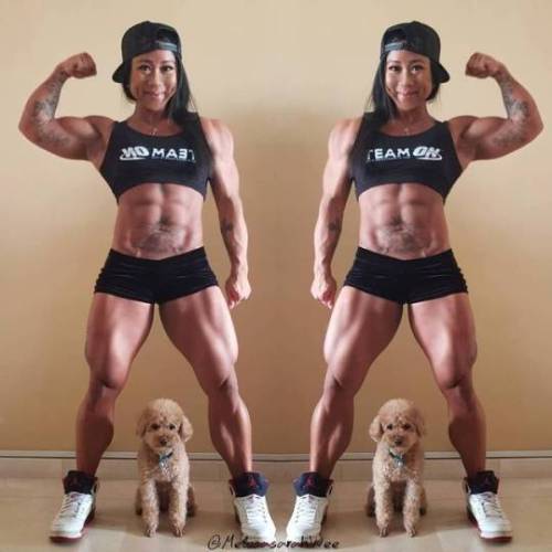 femalemuscletalk:  Whatever you do don’t mess with my dog.  Melissa Sarah Wee  Talklive  800-222-3539 (FLEX)  #femalemuscle  #femalebodybuilding  #bodybuilding  #fitness  #femalewrestlers  #bikini  femalemuscle.com