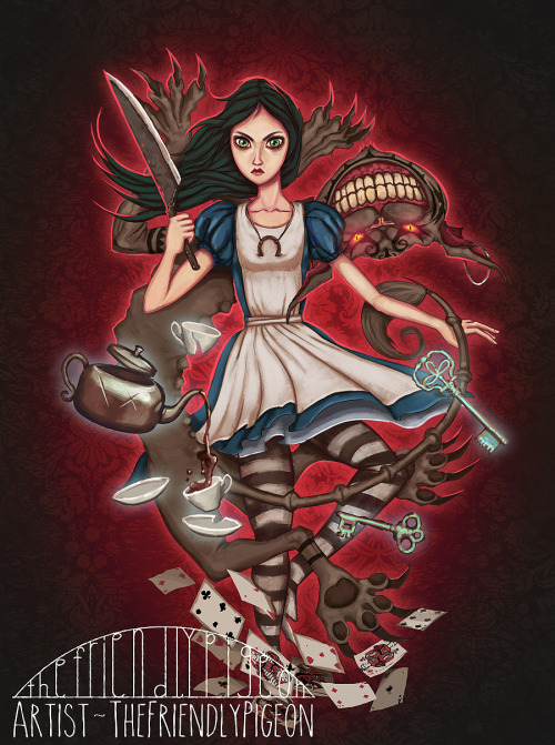 &ldquo;Alice: Madness Returns” fanart commission work! This was super fun to draw because 