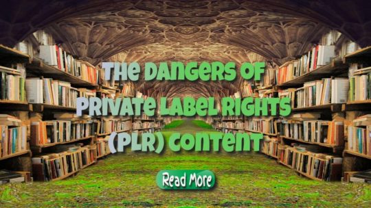 The Dangers of Private Label Rights (PLR) Content