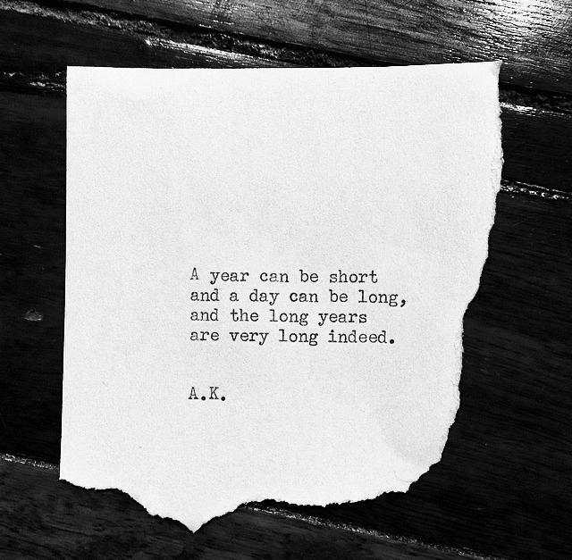andykingisnthere:  By Andy King. Of days and years.