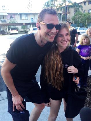 recklesstreacherous:  Bella Terlich, 11 year-old (right) from the Sunshine Coast, meeting actor Tom 
