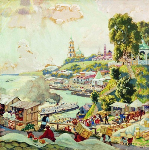 On the Volga, Boris Kustodiev