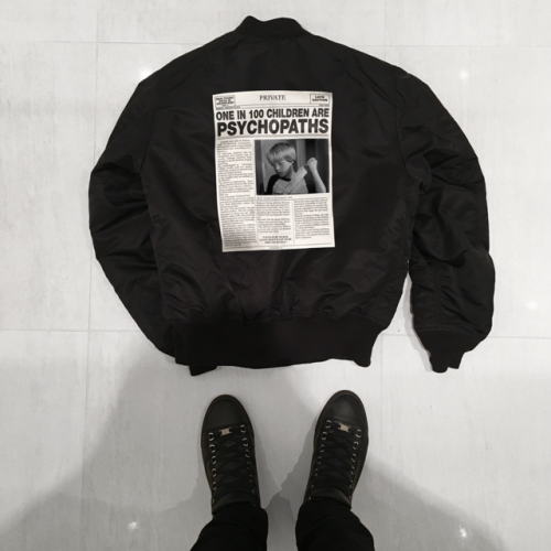 aprivateview-co:ONE IN 100 CHILDREN ARE PSYCHOPATHSBomber Jacket Available @ www.aprivateview.co