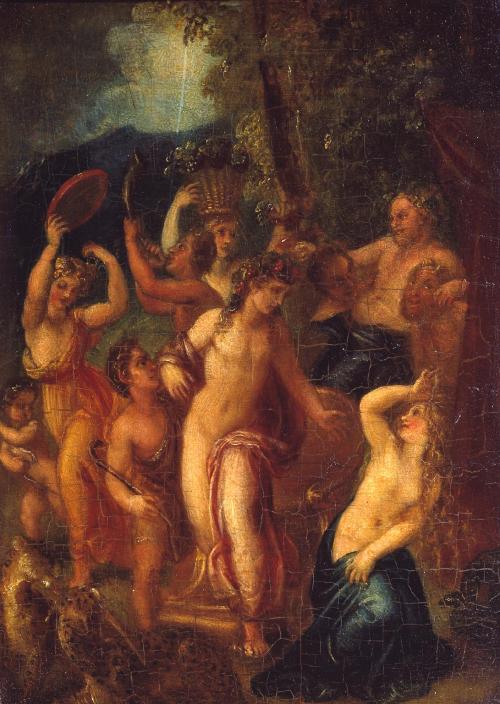 hildegardavon:Thomas Stothard, 1755-1834 Nymphs and Satyrs, n/d, oil paint on wood, 32,2x23 cmTate G