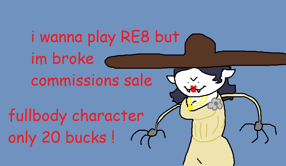 opening commissions bc i wanna play Resident Evil Village! DM or contact me at scrungo101@ if youre interested!