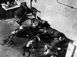 historicaltimes:  Forensic scene photo of the St. Valentines Day Massacre via reddit