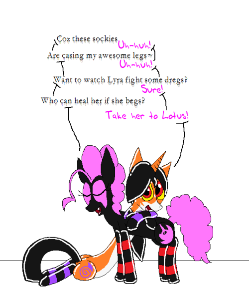 darkfiretaimatsu:  „,Annnnnnnnd that’s why my cutie mark isn’t music-related~ Bedlam’s all the backup group I could ever need, though~  XD! I love it X3