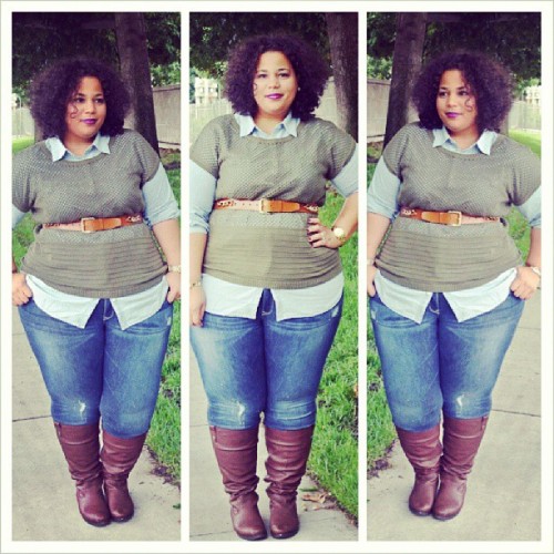 thecurvygirlsguidetostyle:BLOG UPDATE: Denim Date Night www.garnerstyle.blogspot.com #blogger #pluss