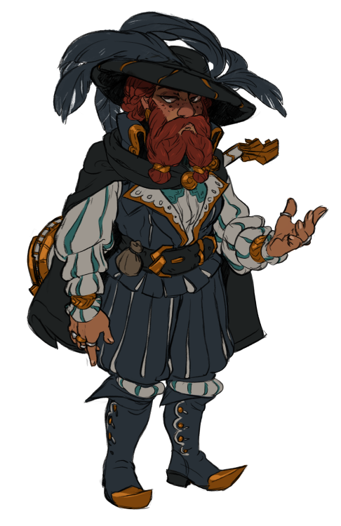 pythosblathers:Leonora Redpike, my dwarven bard for an upcoming Pathfinder campaign! She’s real bad 