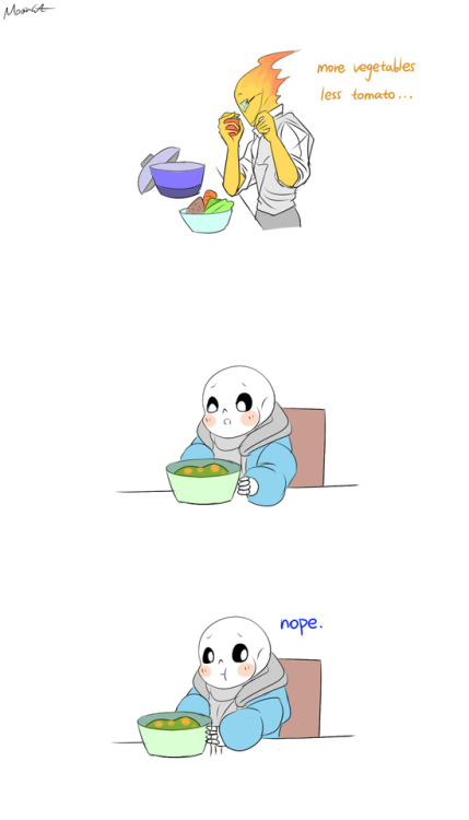 mooncatyao:  [Food-2] Grillby & little Sans<First part>(Previous)/(NEXT)